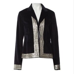 Tory Burch Elegant Black and Silver Women's Jacket